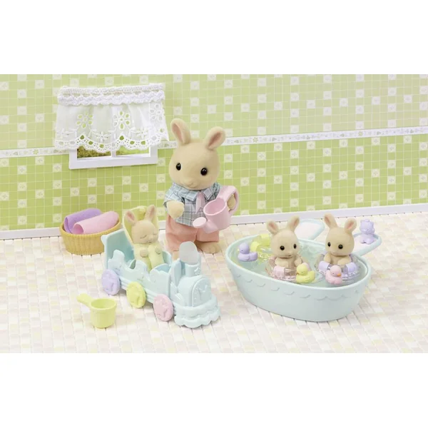 LES TRIPLES LAPIN CREME ET ACCESSOIRES DE BAIN - SYLVANIAN 2838