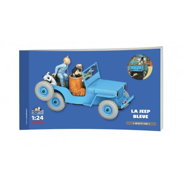 LES VOITURES DE TINTIN: LA JEEP BLEUE "OBJECTIF LUNE", 04 - véhicule au 1/24