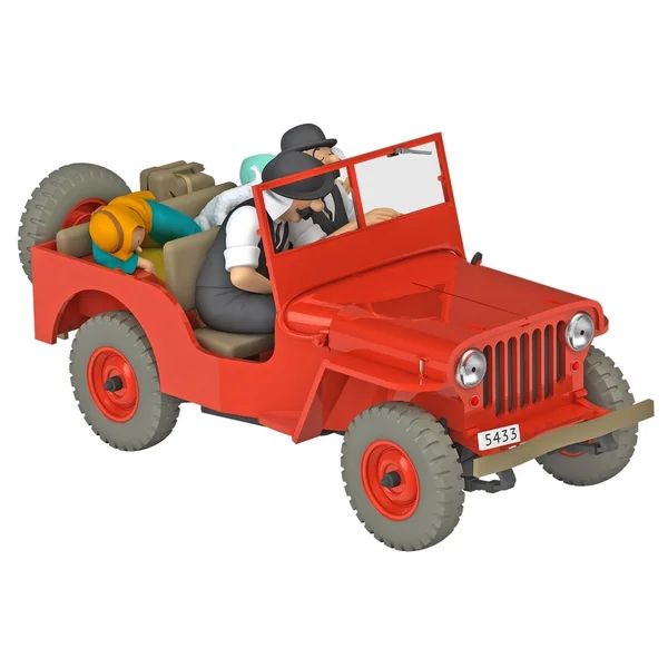 LES VOITURES DE TINTIN: LA JEEP ROUGE "TINTIN AU PAYS DE L'OR NOIR", 06 - véhicule au 1/24