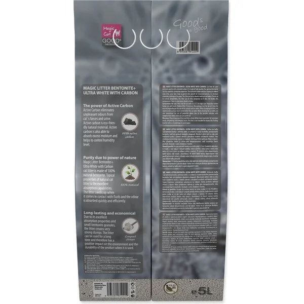 Litière Magic Litter Bentonite Ultra White with Carbon 5L