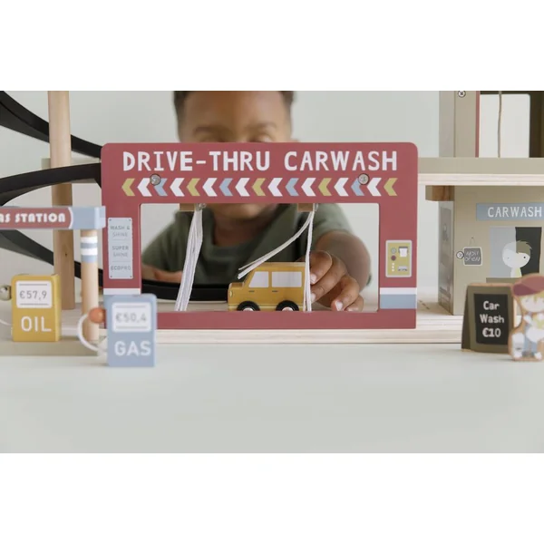 LITTLE DUTCH - CIRCUIT TRAIN EN BOIS - GARAGE