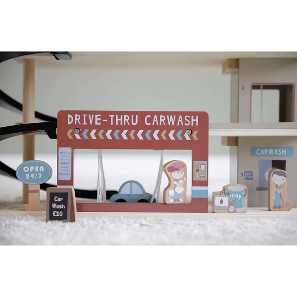 LITTLE DUTCH - CIRCUIT TRAIN EN BOIS - GARAGE