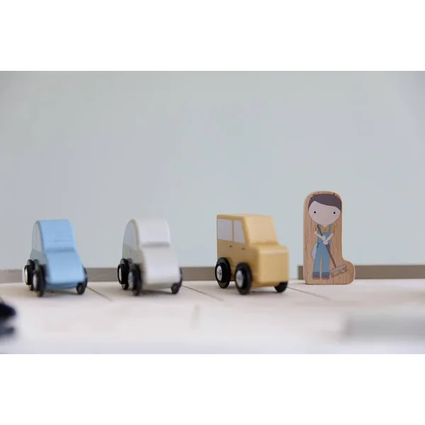 LITTLE DUTCH - CIRCUIT TRAIN EN BOIS - GARAGE