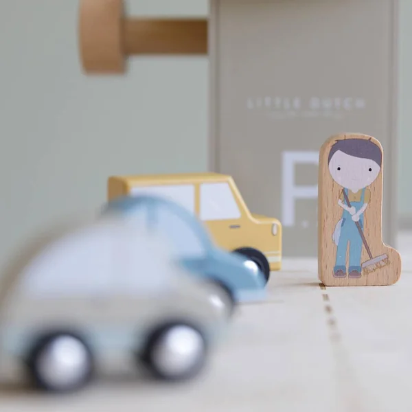 LITTLE DUTCH - CIRCUIT TRAIN EN BOIS - GARAGE