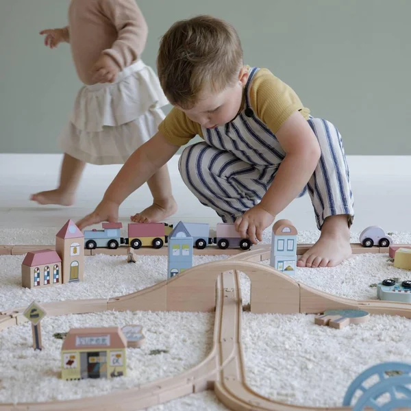 LITTLE DUTCH - CIRCUIT TRAIN EN BOIS XL - PURE