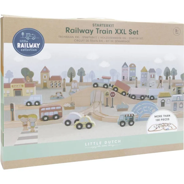 LITTLE DUTCH - CIRCUIT TRAIN EN BOIS XL - PURE