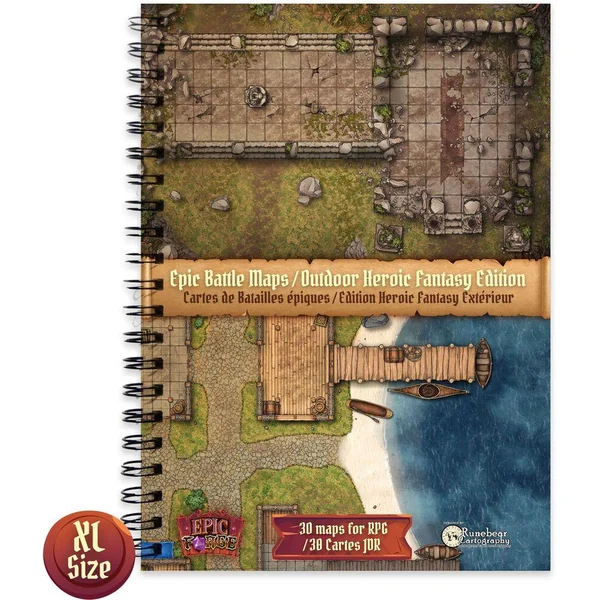 LIVRE PLATEAU DE JEU : HEROIC FANTASY EDITION (305X420 MM) TAILLE XL - COUVERTURE RIGIDE