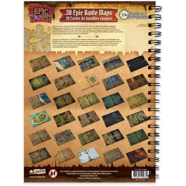 LIVRE PLATEAU DE JEU : HEROIC FANTASY EDITION (305X420 MM) TAILLE XL - COUVERTURE RIGIDE