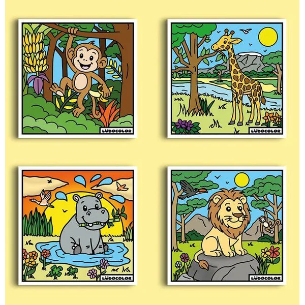 LOT DE 4 COLORIAGES VELOURS SAVANE