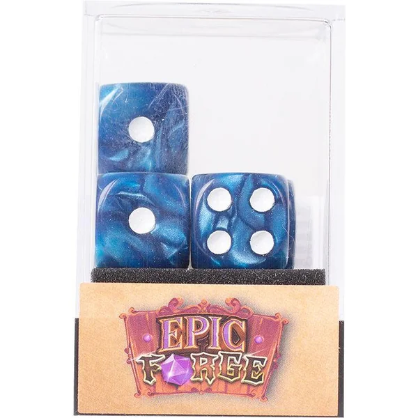 LOT DE 5 DES 6 FACES – BLEU NACRE