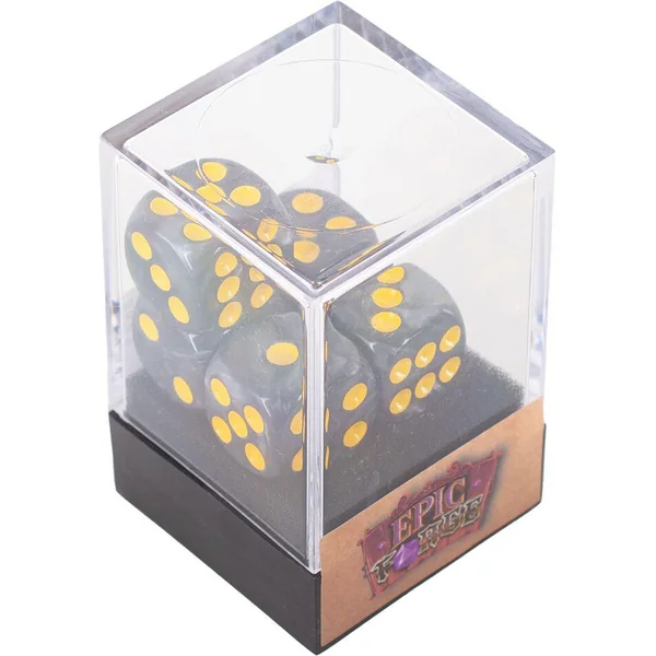 LOT DE 5 DES 6 FACES – NOIR NACRE ET OR