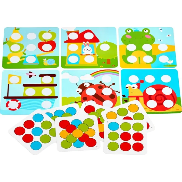 Lucy & Leo 220 Mosaïque colorée - jeu en bois avec de grands chevilles et modèles