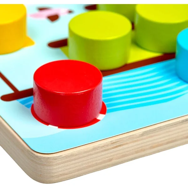 Lucy & Leo 220 Mosaïque colorée - jeu en bois avec de grands chevilles et modèles