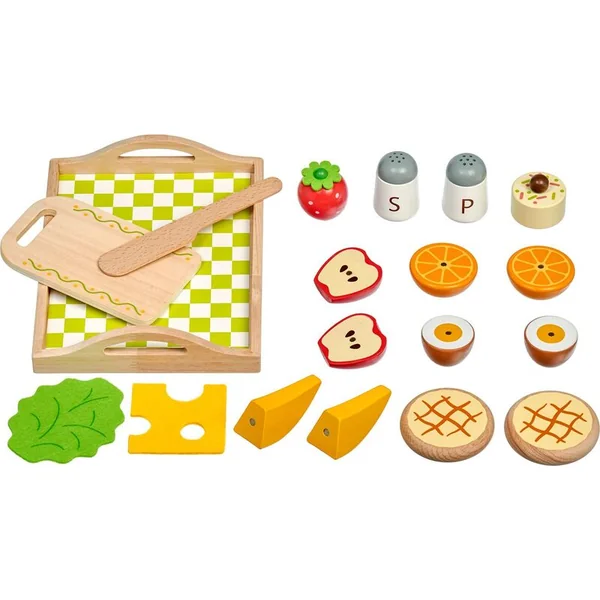 Lucy & Leo 222 Petit déjeuner sur plateau - ensemble de jeu en bois avec aimants