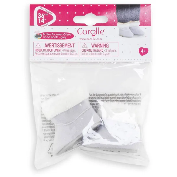 MA COROLLE - BOTTES FOURREES GRISES - CHAUSSURES POUR POUPEE - COROLLE ACCESSOIRES