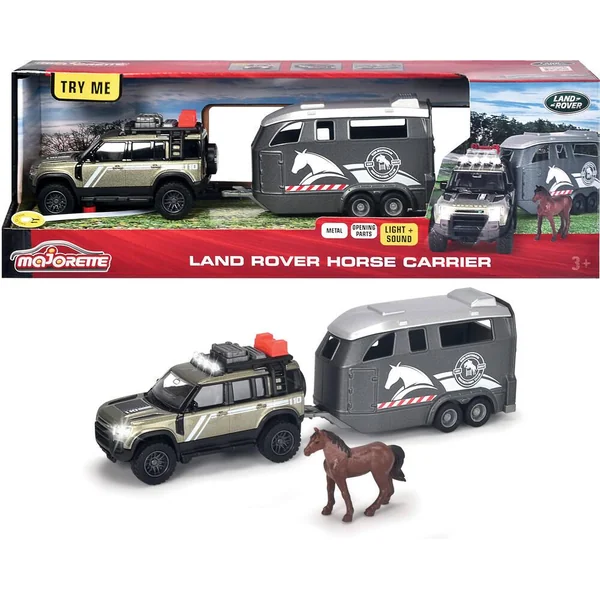 MAJORETTE GRAND SERIE LAND ROVER AVEC REMORQUE 25CM
