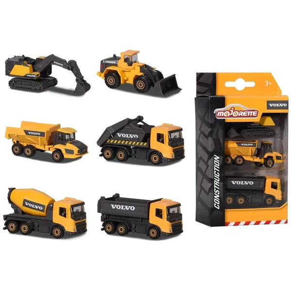 Majorette - Volvo Construction Assortment 3 Pcs Pack Play Vehicles