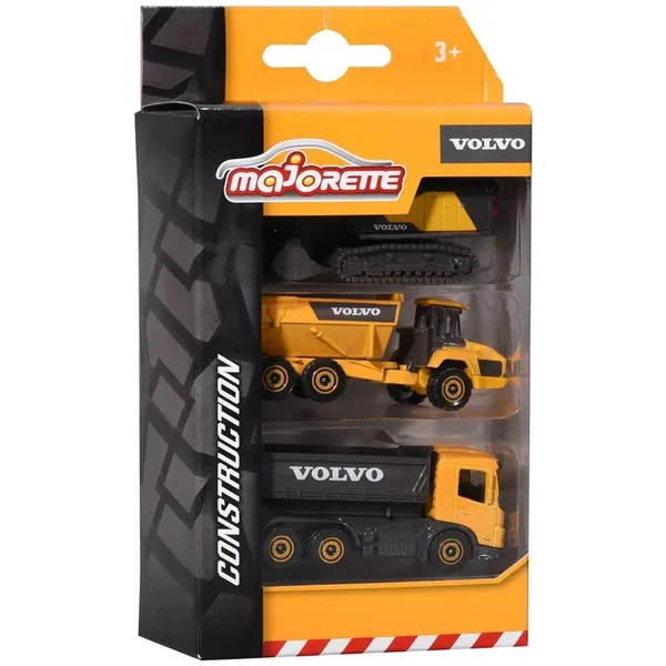 Majorette - Volvo Construction Assortment 3 Pcs Pack Play Vehicles