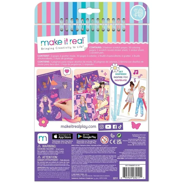 Make It Real - Fashion Design Sketchbook Art Groovy Vibes - Arts & Crafts