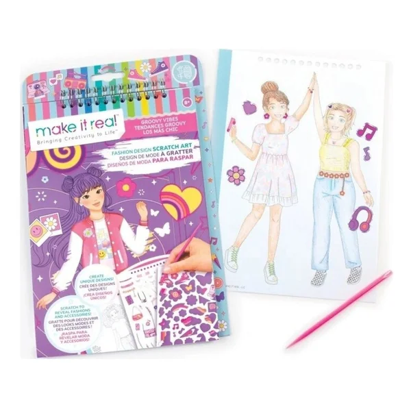Make It Real - Fashion Design Sketchbook Art Groovy Vibes - Arts & Crafts