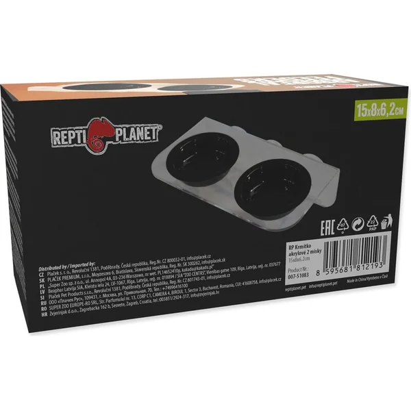 Mangeoire Repti Planet acrylique 2 bols 15x8x6,2cm