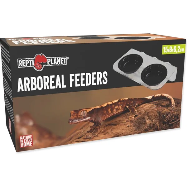 Mangeoire Repti Planet acrylique 2 bols 15x8x6,2cm