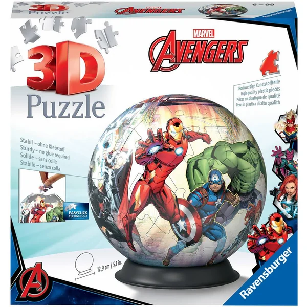 MARVEL - AVENGERS - PUZZLE - 3D BALL - 72 PIECES