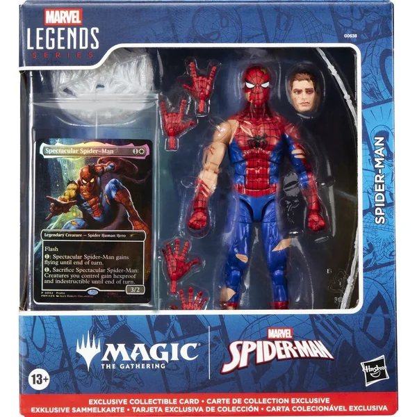 MARVEL LEGENDS MAGIC - FIGURINE SPIDERMAN ET CARTE EXCLUSIVE