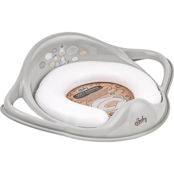 Matlex Réducteur de WC avec poignées doux Zebra - Gris