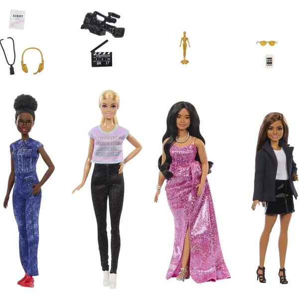 Mattel Barbie Ensemble de 4 poupées Métiers du cinéma