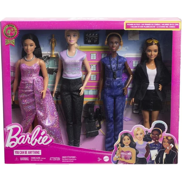 Mattel Barbie Ensemble de 4 poupées Métiers du cinéma