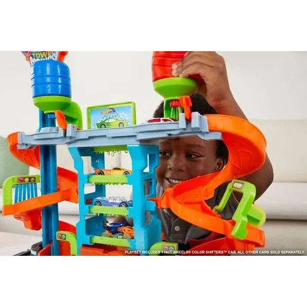 Mattel Hot Wheels City color shifters lave-auto avec spirale