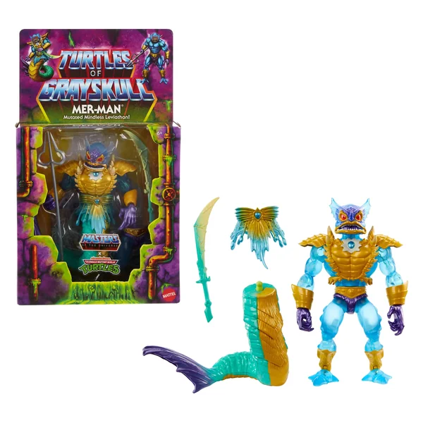 Mer-Man figurine Deluxe MOTU x TMNT Turtles of Grayskull Mattel 14 cm
