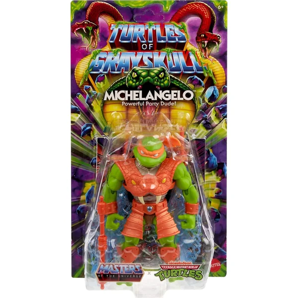Michelangelo figurine MOTU x TMNT Turtles of Grayskull Mattel 14 cm