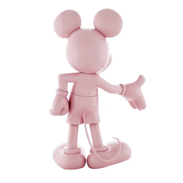 MICKEY: MICKEY WELCOME ROSE PASTEL LAQUE - statuette en ABS 30 cm