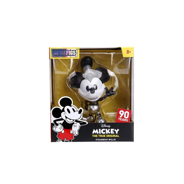 MICKEY MOUSE, THE TRUE ORIGINAL 90 YEARS: MICKEY, STEAMBOAT WILLIE - figurine en métal 12 cm (METALFIGS)