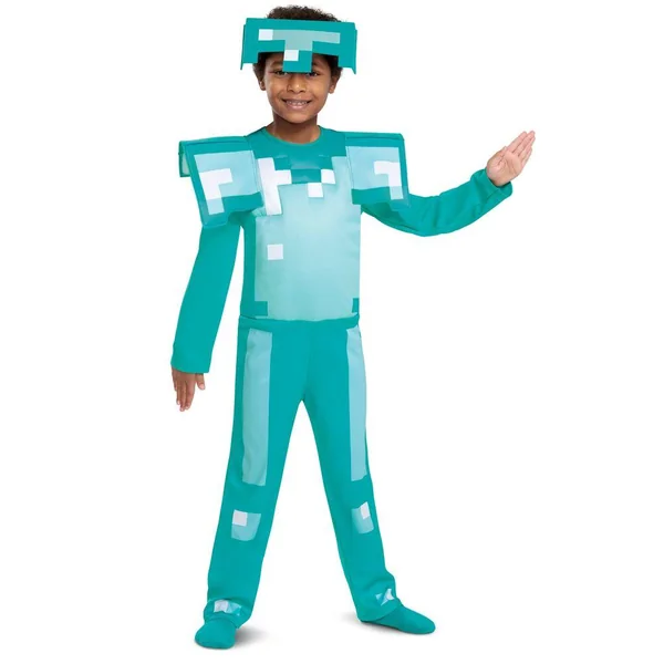 MINECRAFT - DEGUISEMENT DIAMOND ARMOR FANCY ROBE TAILLE 4-6 ANS