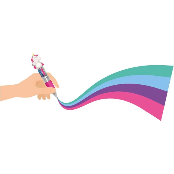 MINI 4-COLOUR BALLPOINT PEN - MINI MAGIC RAINBOW - UNICORN