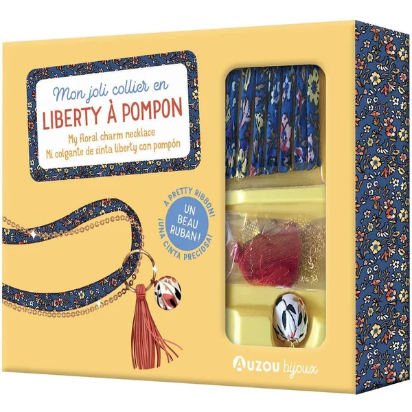 MON JOLI COLLIER EN LIBERTY A POMPON NE