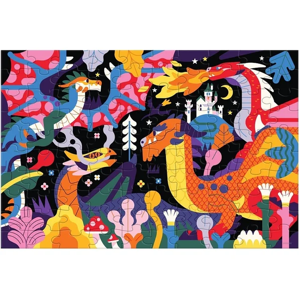 Mudpuppy Puzzle Dragons - brille dans le noir 100 pièces