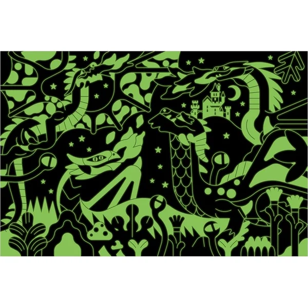 Mudpuppy Puzzle Dragons - brille dans le noir 100 pièces