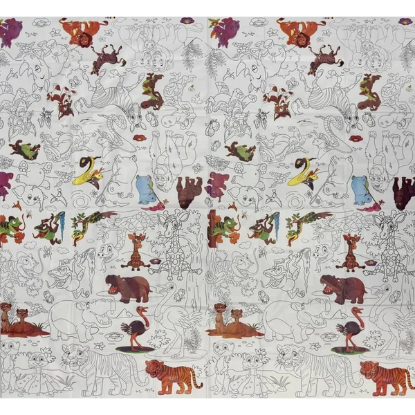 Nappe à colorier avec crayons - Safari