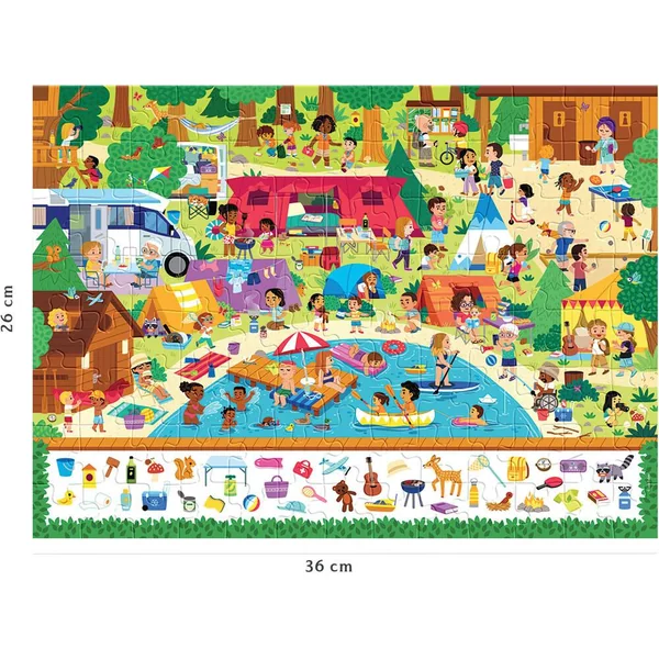NATHAN PUZZLE 100 PIECES - AU CAMPING - CHERCHE ET TROUVE