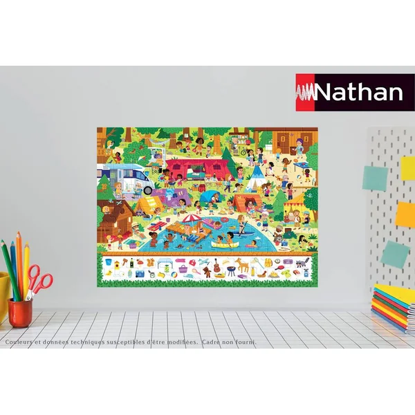 NATHAN PUZZLE 100 PIECES - AU CAMPING - CHERCHE ET TROUVE