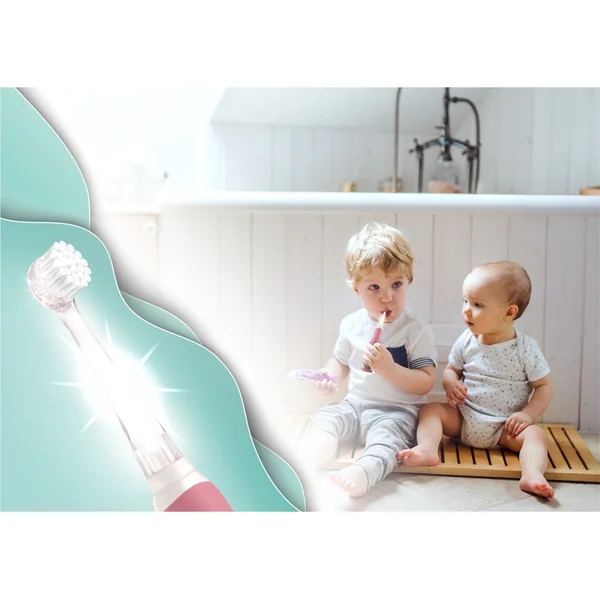 NENO Brosse à dents électrique pour enfants Denti - rose 3m+