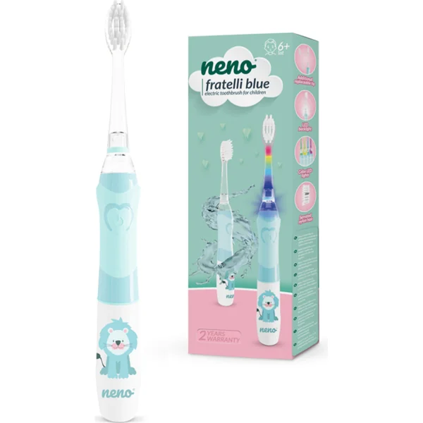 NENO Brosse à dents électrique pour enfants Fratelli - bleu 6 ans+