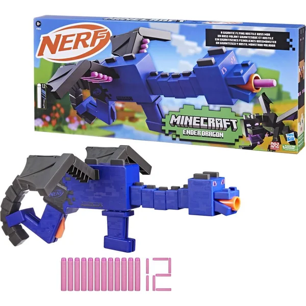 NERF MINECRAFT - BLASTER A FLECHETTES ENDER DRAGON