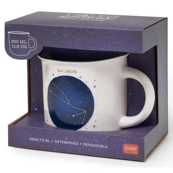 NEW BONE CHINA PORCELAIN MUG - COUNT YOUR LUCKY STARS - TAURUS