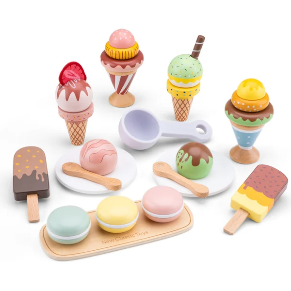 New Classic Toys Ensemble de friandises glacées en bois - 25 pcs