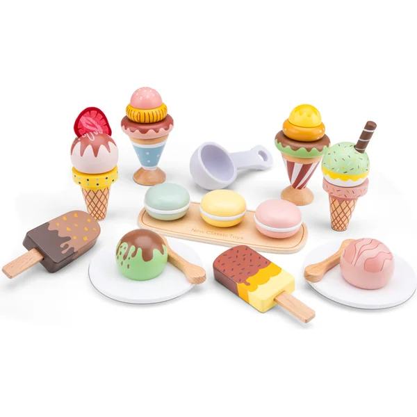 New Classic Toys Ensemble de friandises glacées en bois - 25 pcs